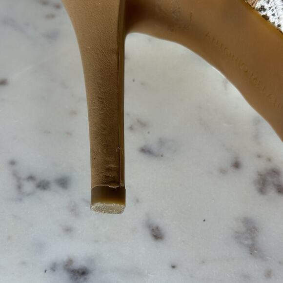 Antonio Melani | Women’s 7.5 | Cream Lace Peep-Toe Heels | Bridal Boho Chic - Picture 8 of 17